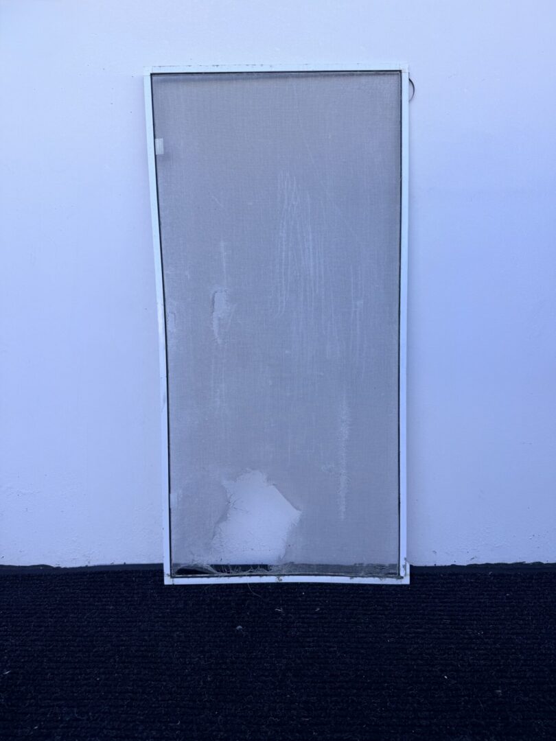 Window Screen with torn mesh, full of holes