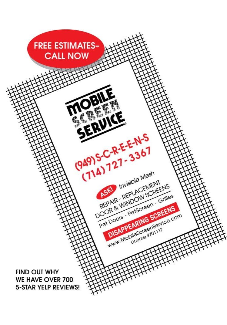 Flyer advertising mobile secret service with contact details and free estimates.